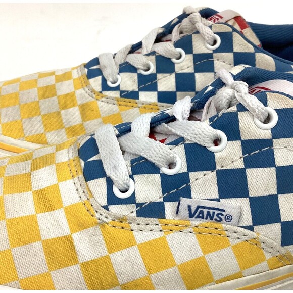 Vans OTW - Youth Size 4 - Yellow/Blue/Red Checkered - Low Skate Shoes - 508731 - Picture 5 of 9